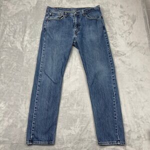 Levi's 502 Straight Leg Jeans Mens 38x34 Blue Denim 5-Pocket Double Stitch